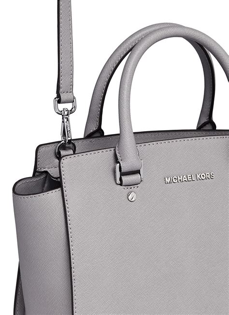 michael michael kors selma medium saffiano leather satchel|michael kors saffiano tote large.